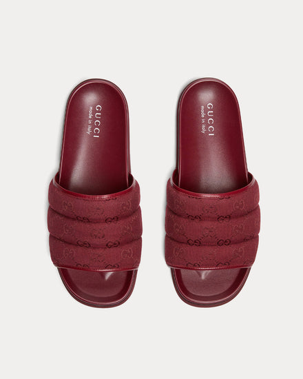 Gucci Padded Rosso Ancora Red Slide Sandals - 2