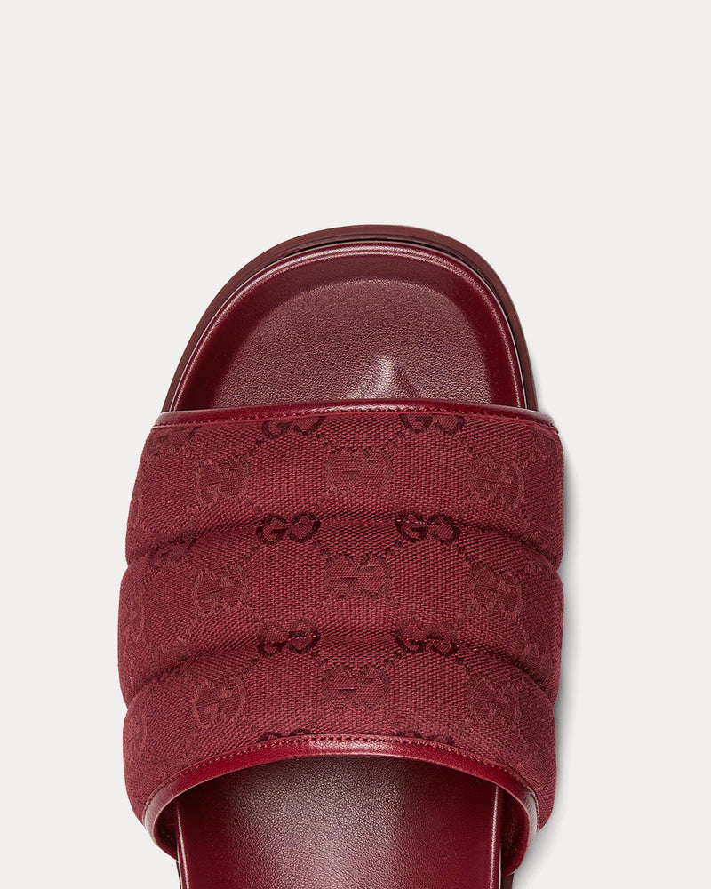 Gucci Padded Rosso Ancora Red Slide Sandals - 4