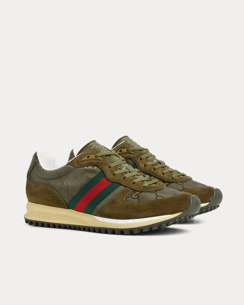 Gucci Re-Motion with Original GG Canvas Dark Green Low Top Sneakers - 3