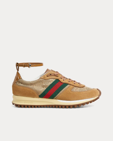 Gucci Re-Motion with GG Nylon & Suede Light Brown Low Top Sneakers