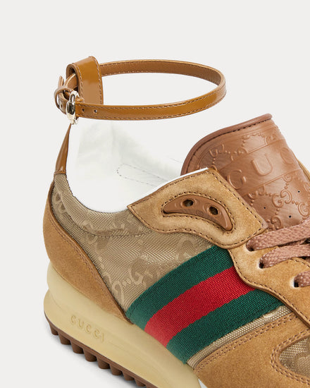 Gucci Re-Motion with GG Nylon & Suede Light Brown Low Top Sneakers - 5
