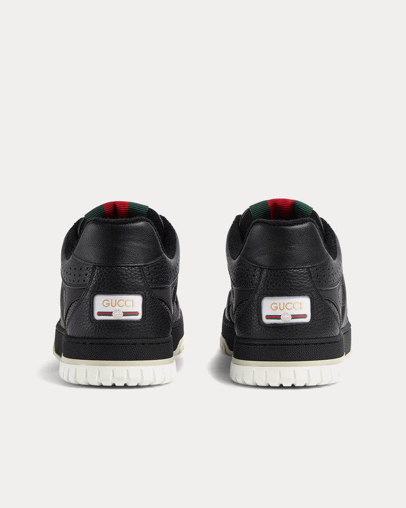 Gucci Re-Web with GG Outline Pebbled Leather Black Low Top Sneakers - 4