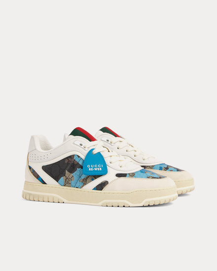 Gucci Re-Web with GG Monogram & Camouflage Blue / White Low Top Sneakers - 3