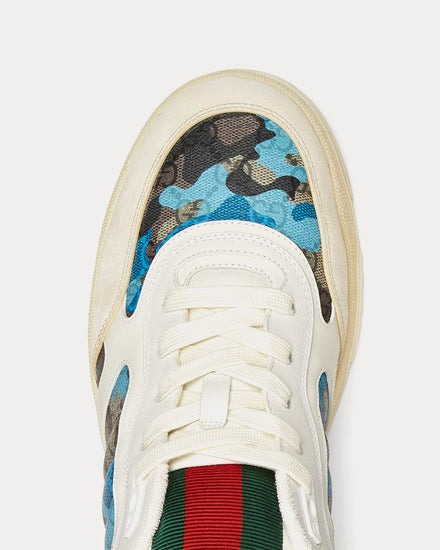 Gucci Re-Web with GG Monogram & Camouflage Blue / White Low Top Sneakers - 5