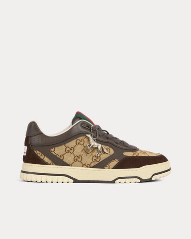 Gucci Re-Web with Horse-Shaped Charm Dark Brown / Beige Low Top Sneakers
