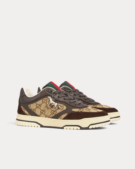 Gucci Re-Web with Horse-Shaped Charm Dark Brown / Beige Low Top Sneakers - 3