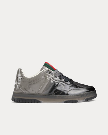Gucci Re-Web with Shiny Gradient-Effect Leather Dark Grey Low Top Sneakers - 1