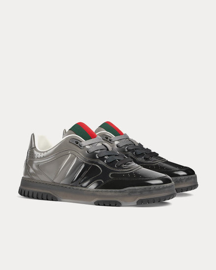 Gucci Re-Web with Shiny Gradient-Effect Leather Dark Grey Low Top Sneakers - 3