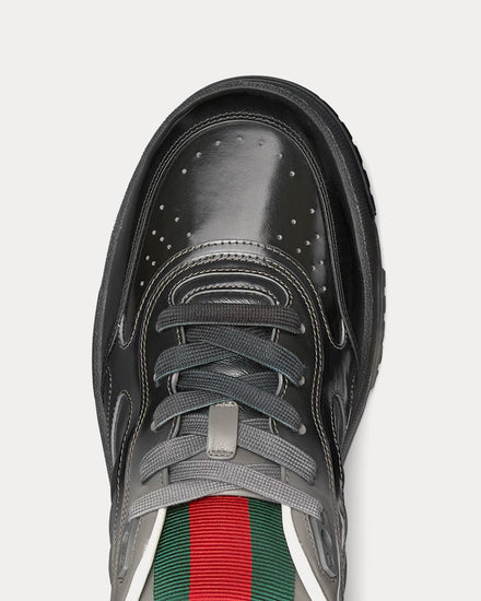 Gucci Re-Web with Shiny Gradient-Effect Leather Dark Grey Low Top Sneakers - 5
