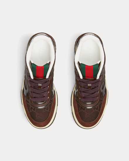 Gucci Re-Web with GG Canvas Dark Brown Low Top Sneakers - 2