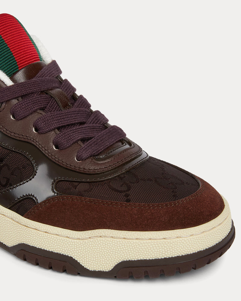 Gucci Re-Web with GG Canvas Dark Brown Low Top Sneakers - 5