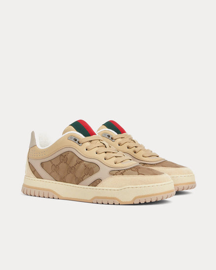 Gucci Re-Web with GG Nylon Beige / Dark Brown Low Top Sneakers - 3