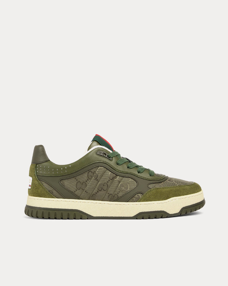 Gucci Re-Web with GG Nylon Dark Green Low Top Sneakers - 1
