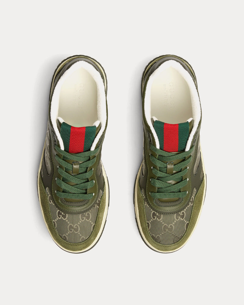 Gucci Re-Web with GG Nylon Dark Green Low Top Sneakers - 2