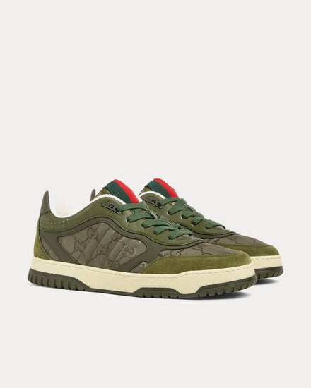 Gucci Re-Web with GG Nylon Dark Green Low Top Sneakers - 3