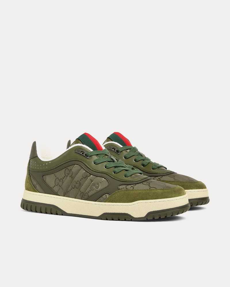 Gucci Re-Web with GG Nylon Dark Green Low Top Sneakers - 3