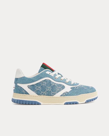 Gucci Re-Web with GG Denim Light Blue Low Top Sneakers - 1