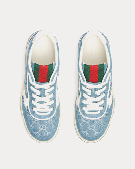 Gucci Re-Web with GG Denim Light Blue Low Top Sneakers - 2