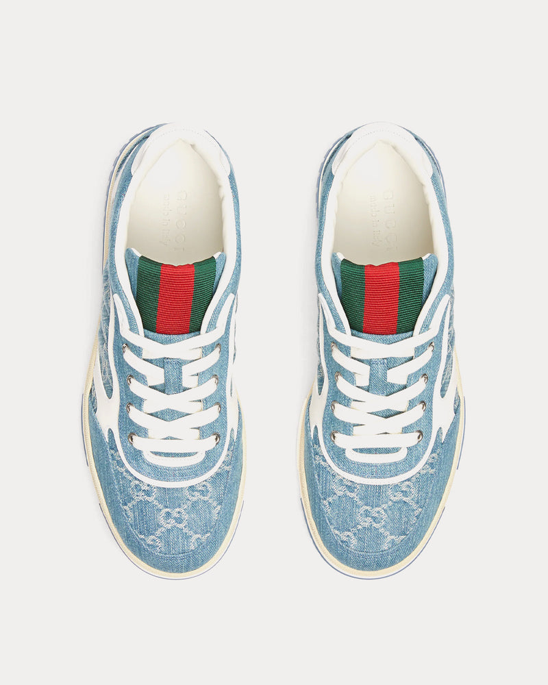 Gucci Re-Web with GG Denim Light Blue Low Top Sneakers - 2