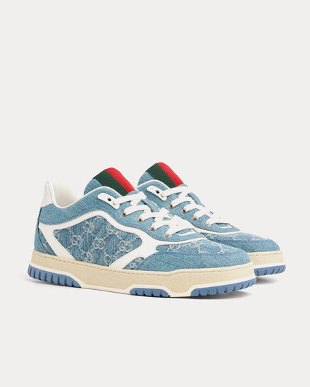 Gucci Re-Web with GG Denim Light Blue Low Top Sneakers - 3