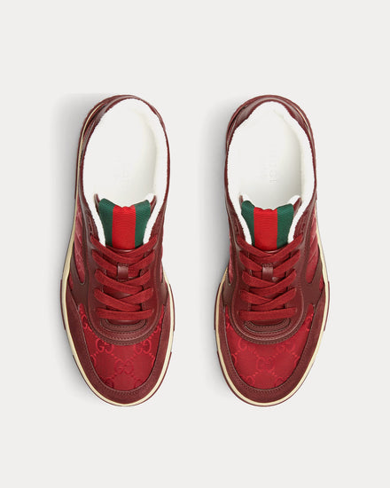 Gucci Re-Web with GG Nylon Rosso Ancora Red Low Top Sneakers - 2