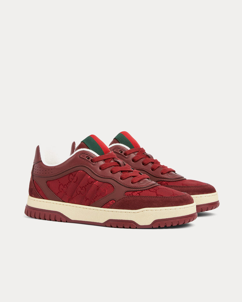 Gucci Re-Web with GG Nylon Rosso Ancora Red Low Top Sneakers - 3
