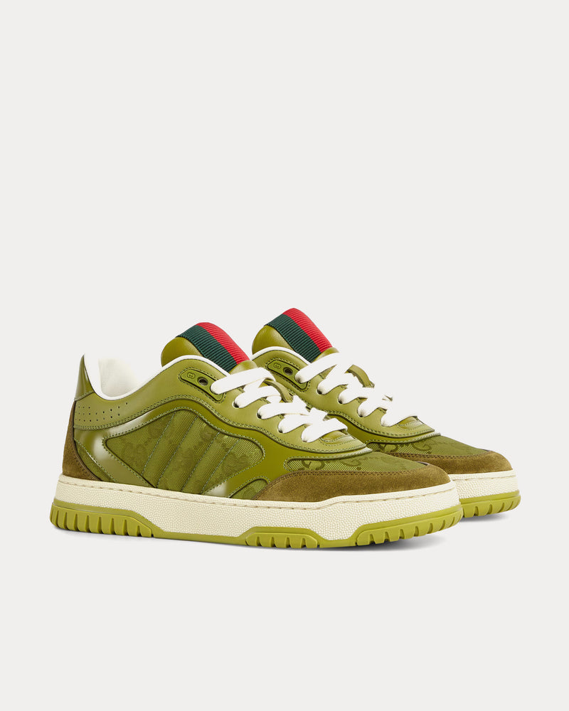 Gucci Re-Web with GG Canvas Dark Green Low Top Sneakers - 3