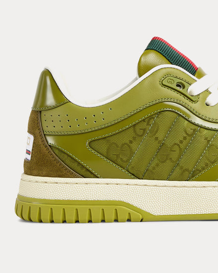 Gucci Re-Web with GG Canvas Dark Green Low Top Sneakers - 5