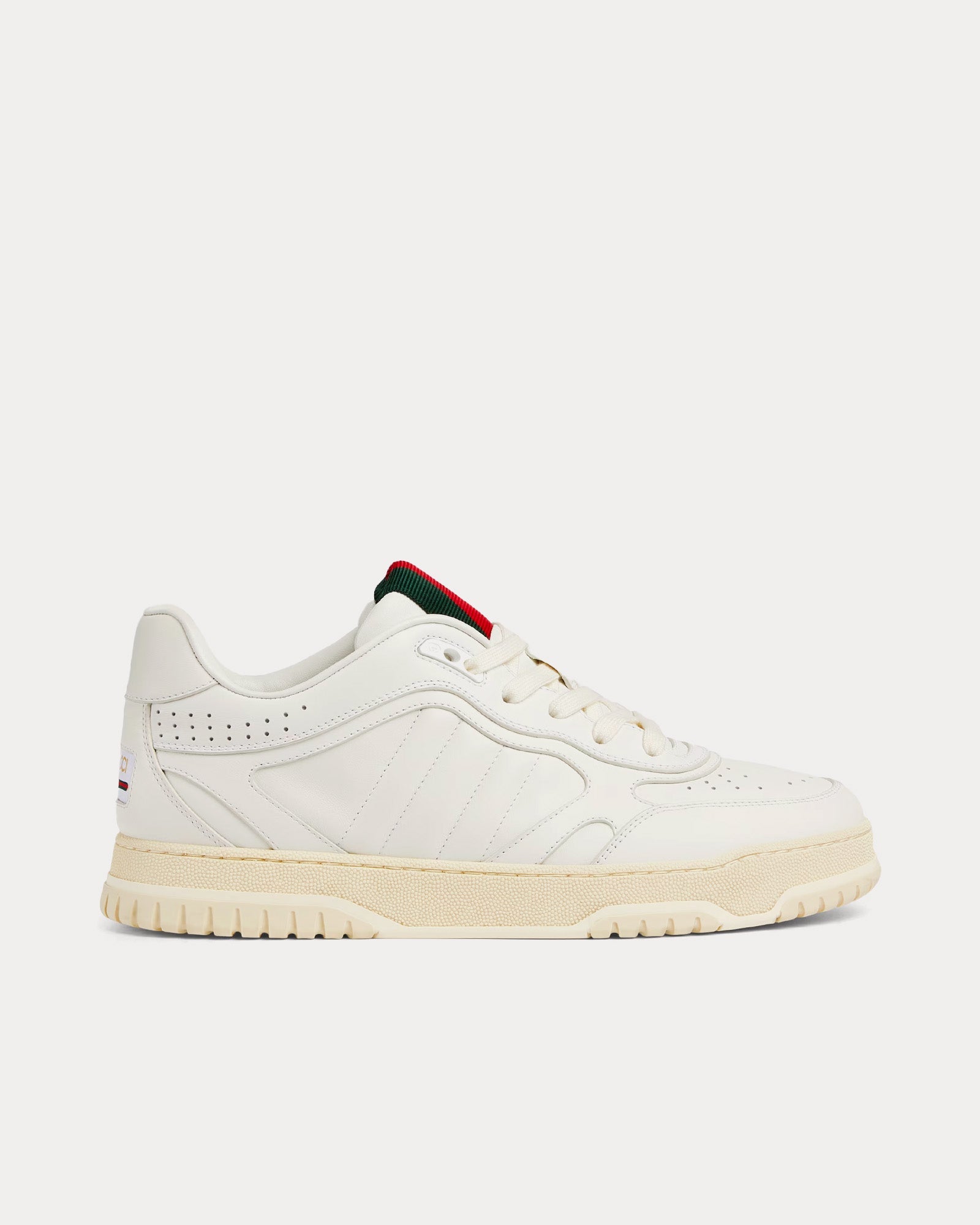 Gucci - Re-Web Leather White Low Top Sneakers
