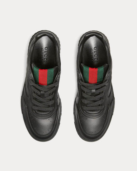 Gucci Re-Web Leather Black Low Top Sneakers - 2