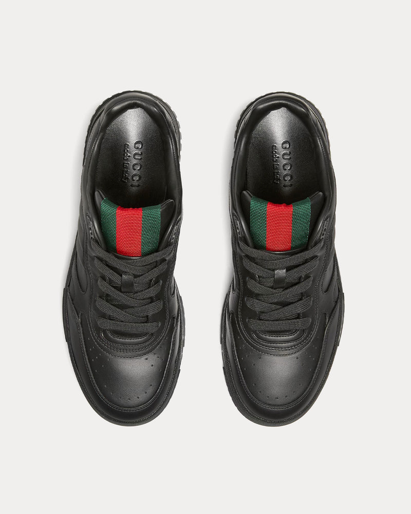 Gucci Re-Web Leather Black Low Top Sneakers - 2