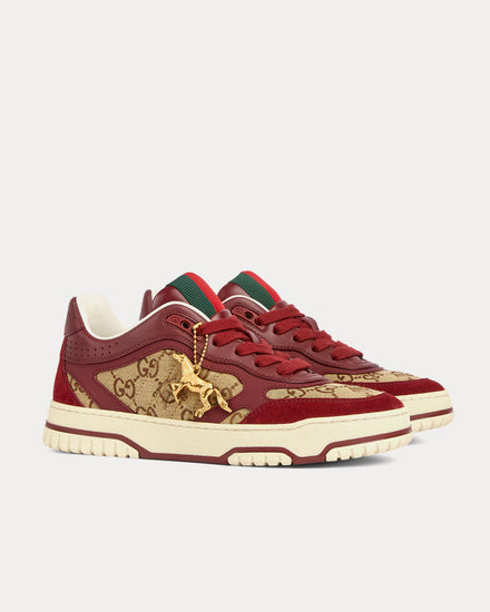 Gucci Re-Web with Horse-Shaped Charm Rosso Ancora Red Low Top Sneakers - 3