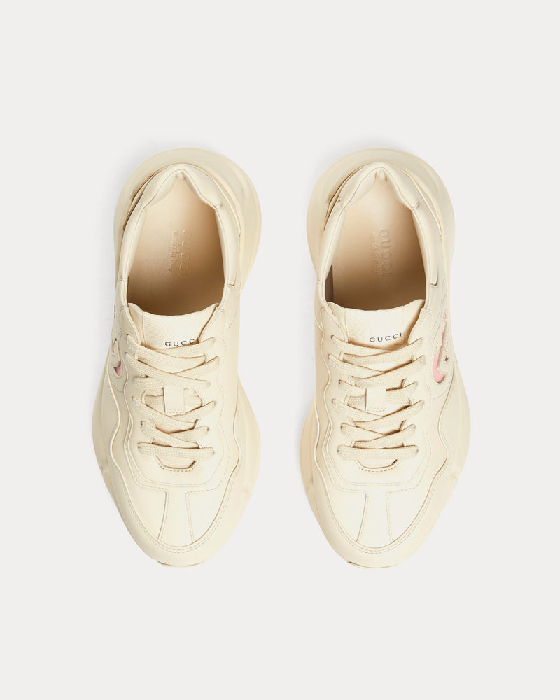 Gucci Women's Rhyton Interlocking G Ivory Low Top Sneakers & Trainers