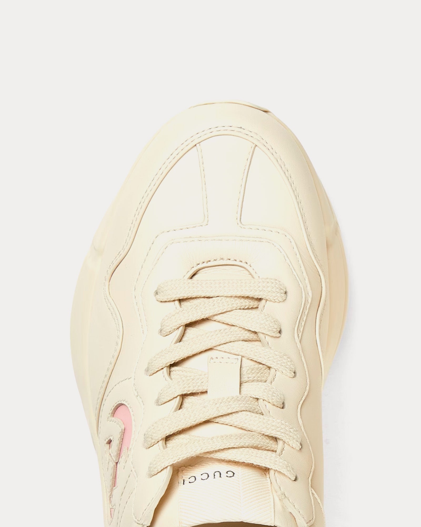 Gucci Women's Rhyton Interlocking G Ivory Low Top Sneakers & Trainers