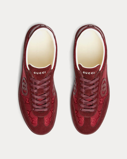 Gucci G75 Suede Rosso Ancora Low Top Sneakers - 2