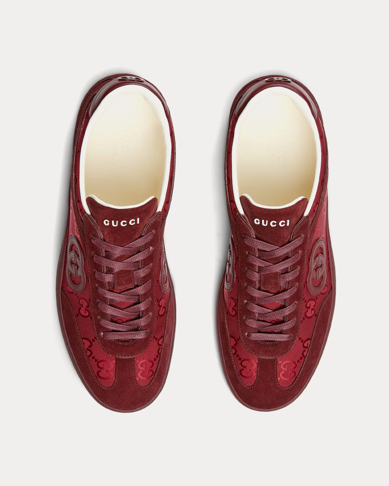 Gucci G75 Suede Rosso Ancora Low Top Sneakers - 2