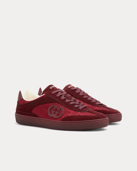Gucci G75 Suede Rosso Ancora Low Top Sneakers - 3