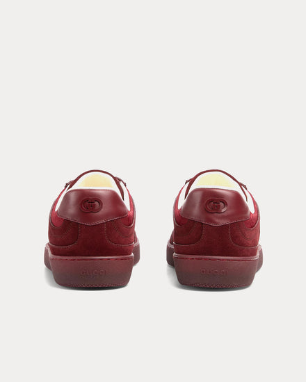 Gucci G75 Suede Rosso Ancora Low Top Sneakers - 4