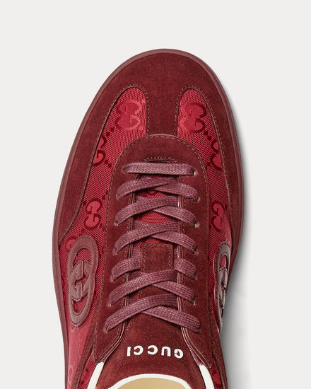 Gucci G75 Suede Rosso Ancora Low Top Sneakers - 5