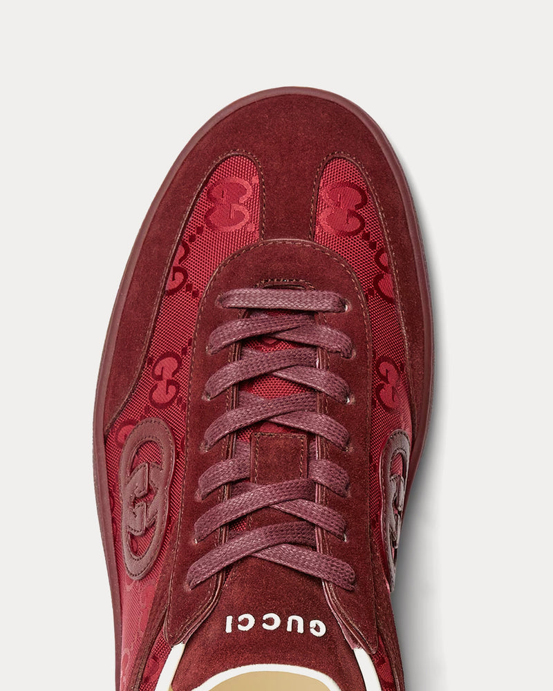 Gucci G75 Suede Rosso Ancora Low Top Sneakers - 5