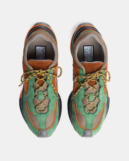 Gucci Run Suede Green / Brown Low Top Sneakers - 2