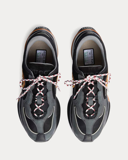 Gucci Run Suede Grey / Black Low Top Sneakers - 2