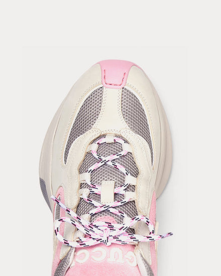 Gucci Women's Run GG Suede Ivory / Pink Low Top Sneakers