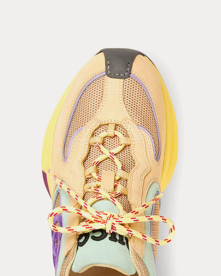 Gucci Run Suede Yellow / Turquoise Low Top Sneakers - 5