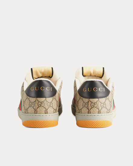 Gucci Screener with GG Supreme Canvas Beige / Ebony Low Top Sneakers - 4