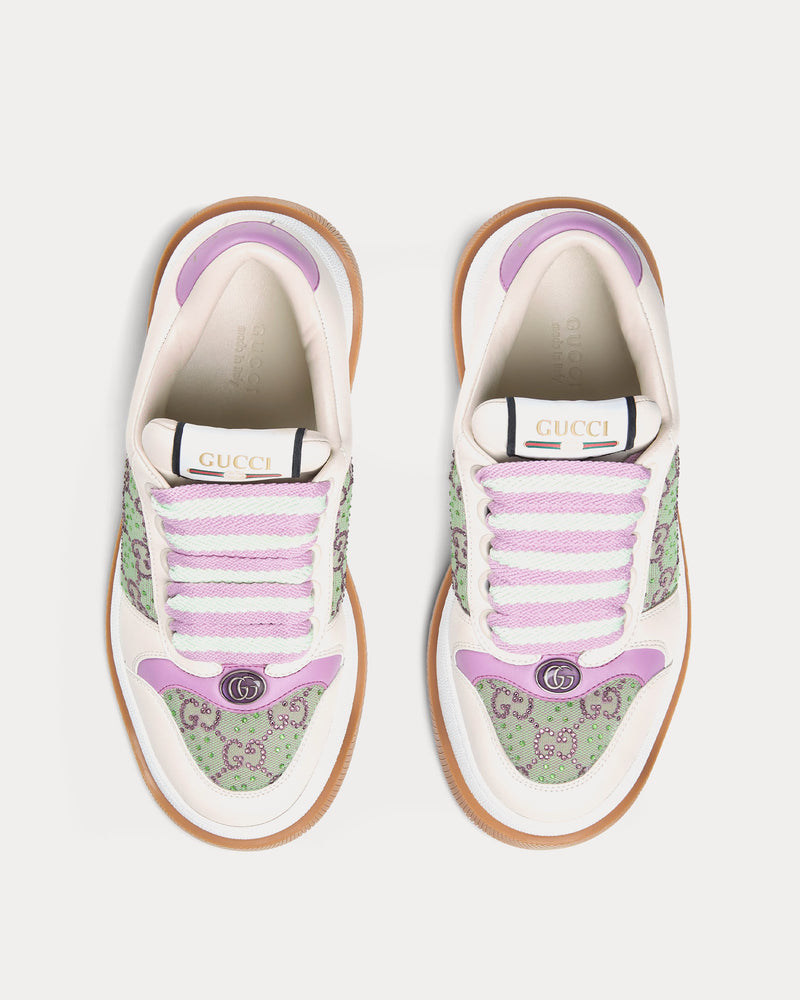 Gucci Women's Screener GG Crystal Canvas Beige / Purple Low