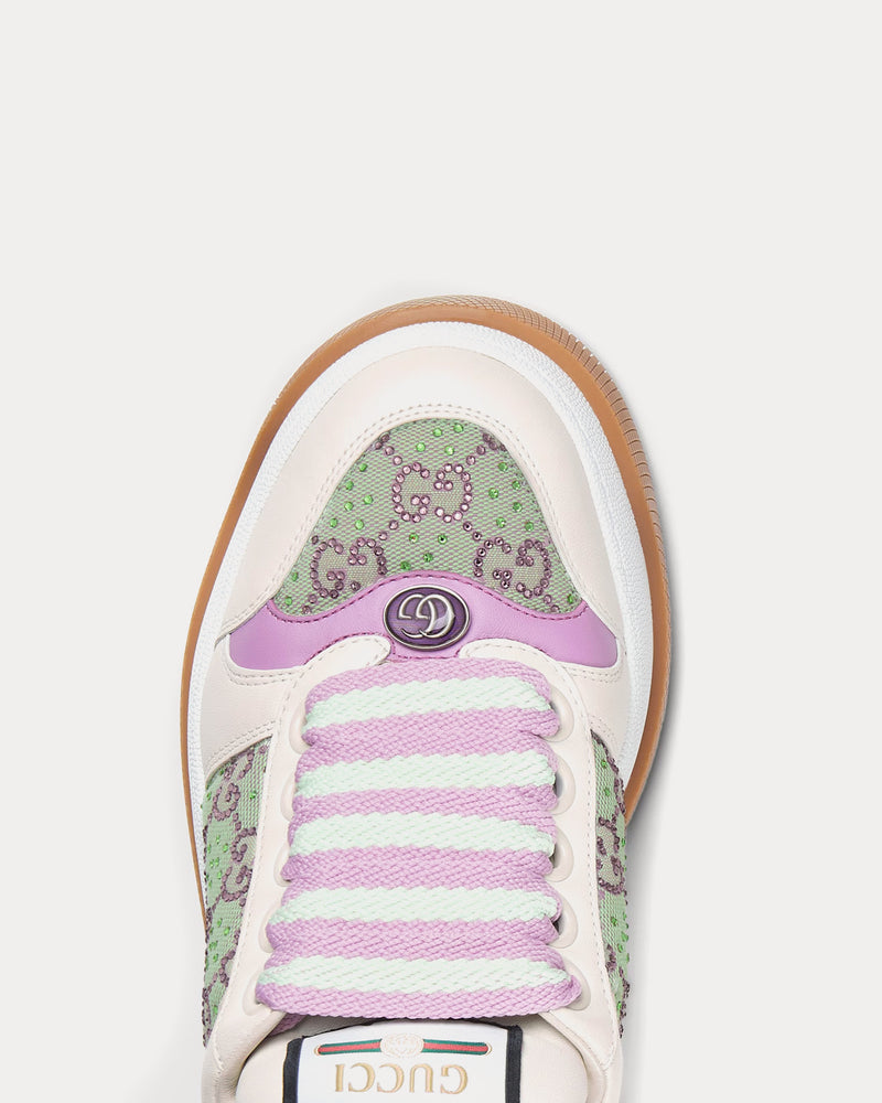 スニーカー GUCCI SCREENER TRAINER IN GG FABRIC AND PURPLE LEATHER GUCCI Screener trainer in GG fabric and purple leather