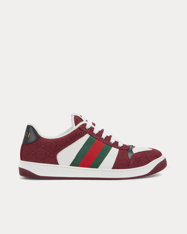 Gucci Screener with Rosso Ancora GG Canvas & Web Red / White Low Top Sneakers