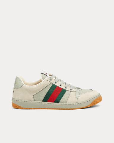 Gucci Screener with GG Canvas & Web Suede Grey Low Top Sneakers