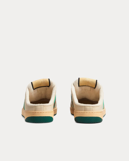 Gucci Screener with Leather Beige Sneaker Mules - 4